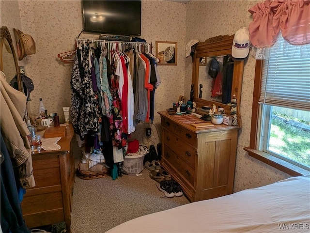 10337 Chaffee Ln, Yates, NY 14098 - bedroom with wallpapered walls and carpet floors