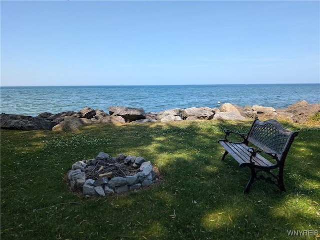 10337 Chaffee Ln, Yates, NY 14098 - water view featuring an outdoor fire pit