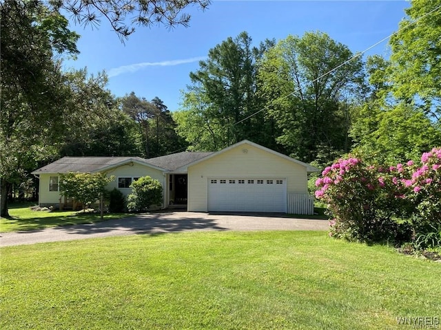 8515 Rte 243, Rushford, NY 14777 - view of front of house featuring a front yard, a garage, and driveway