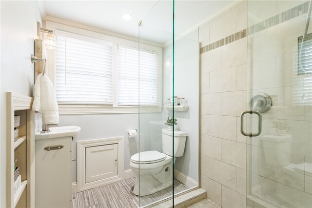 80 Rock Beach Rd, Irondequoit, NY 14617 - full bathroom featuring a stall shower, vanity, and tile patterned floors