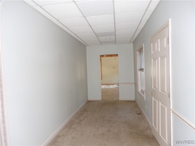315 Laurens St, Olean-City, NY 14760 - hallway with carpet flooring and a drop ceiling