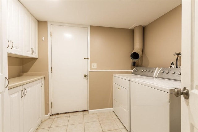 45 Barnfield Rd, Henrietta, NY 14534 - laundry area with cabinet space, washing machine and dryer, and light tile patterned floors
