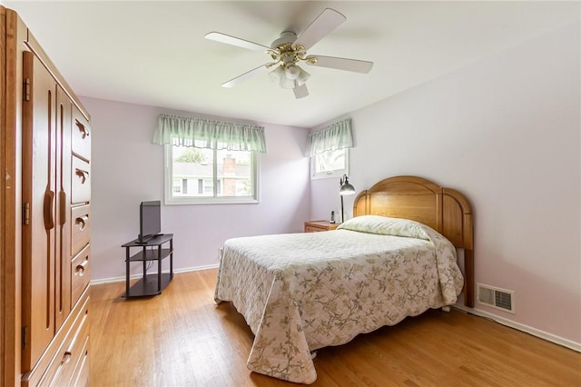 45 Barnfield Rd, Henrietta, NY 14534 - bedroom featuring light wood-style floors and a ceiling fan