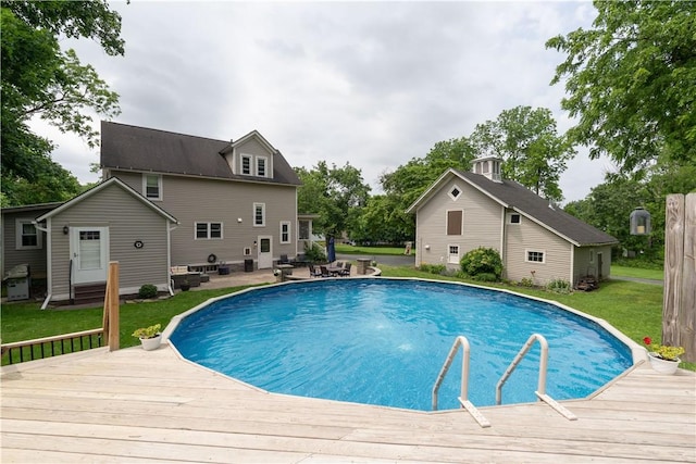 70 E Main St, Avon, NY 14414 - swimming pool featuring a deck and a lawn