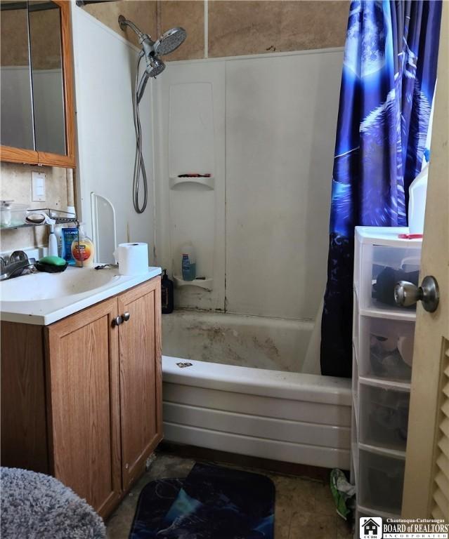 296 Falconer St, Jamestown, NY 14701 - full bath featuring shower / tub combo and vanity