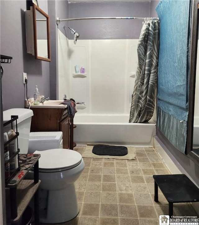 296 Falconer St, Jamestown, NY 14701 - full bath featuring shower / tub combo with curtain and vanity