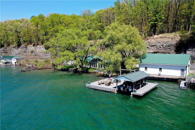 641 Fire Ln Unit 5, Genoa, NY 13081 - dock featuring a water view and a view of trees