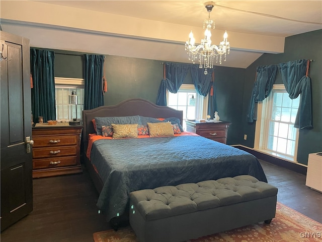 11159 State Route 34, Cato, NY 13033 - bedroom featuring dark wood-style flooring and a chandelier