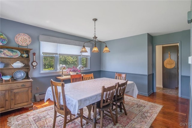 4853 Enders Rd, Manlius, NY 13104 - dining area with a baseboard heating unit and wood finished floors