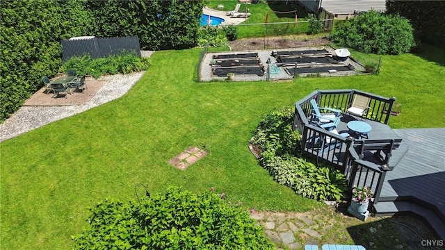 4853 Enders Rd, Manlius, NY 13104 - view of yard with a wooden deck and a garden