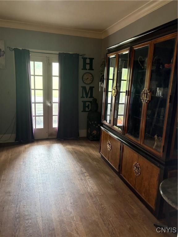 1905 S Geddes St, Syracuse, NY 13207 - interior space with french doors, wood finished floors, and ornamental molding