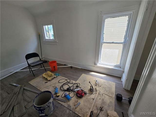 273 Purdy St, Buffalo, NY 14208 - empty room featuring vaulted ceiling and wood finished floors