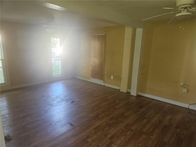 405 Balsam St, Elmira City, NY 14904 - empty room with ceiling fan, plenty of natural light, and wood finished floors