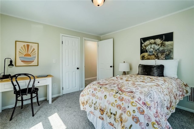 331 E Commercial St, East Rochester, NY 14445 - bedroom featuring carpet, an office area, and ornamental molding