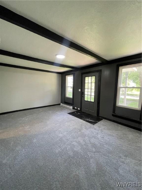 43 Union St, Collins, NY 14070 - carpeted spare room with beam ceiling and baseboards