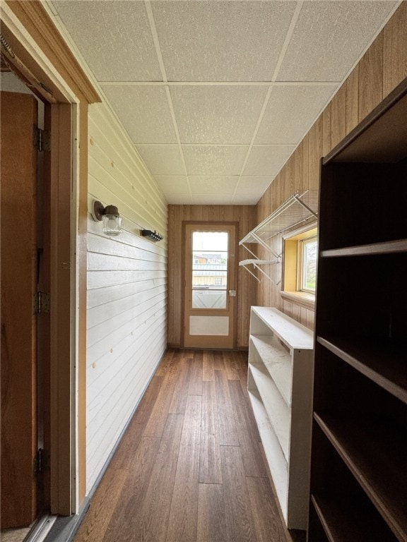 519 N Elk Ave, Kane Boro, PA 16735 - interior space featuring dark wood-type flooring and a drop ceiling