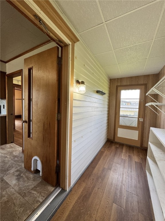 519 N Elk Ave, Kane Boro, PA 16735 - hall featuring wooden walls and hardwood / wood-style floors