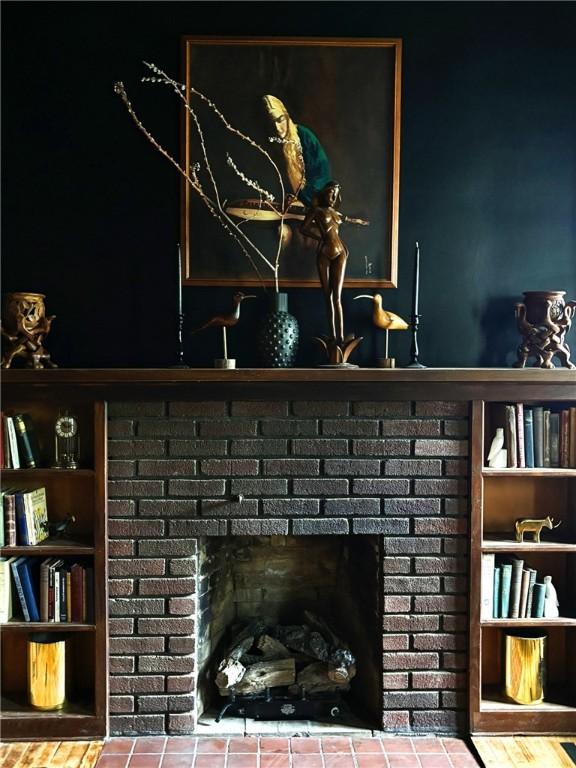 35799 State Highway 10, Hamden, NY 13782 - detailed view of a brick fireplace