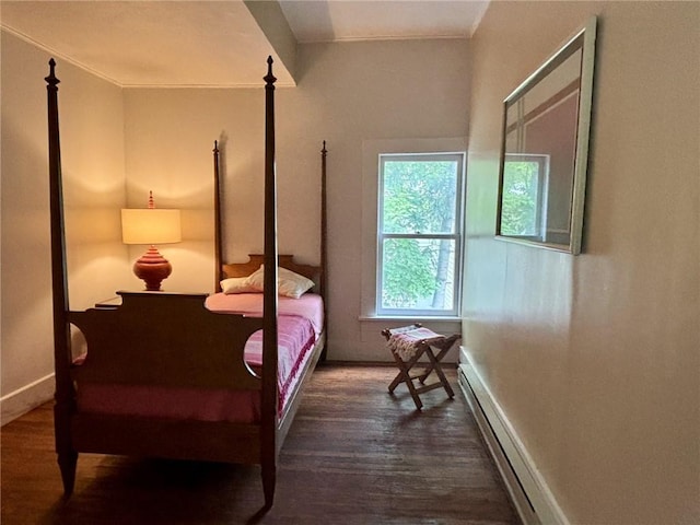 35799 State Highway 10, Hamden, NY 13782 - bedroom featuring wood finished floors and a baseboard heating unit