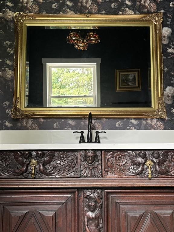 35799 State Highway 10, Hamden, NY 13782 - detailed view of wallpapered walls and a sink