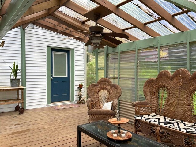 35799 State Highway 10, Hamden, NY 13782 - sunroom with a skylight and vaulted ceiling