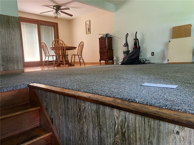 3980 Ridgelea Dr, Newfane, NY 14094 - interior space featuring a ceiling fan and carpet