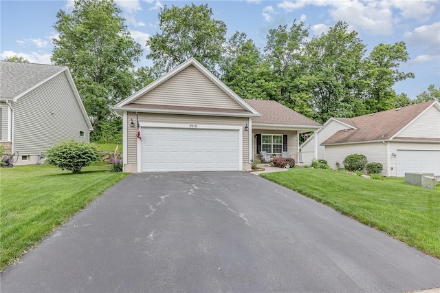 3919 N Park Way, Walworth, NY 14568 - view of front facade with a front lawn, asphalt driveway, and a garage