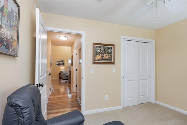 3919 N Park Way, Walworth, NY 14568 - sitting room featuring a ceiling fan and light colored carpet
