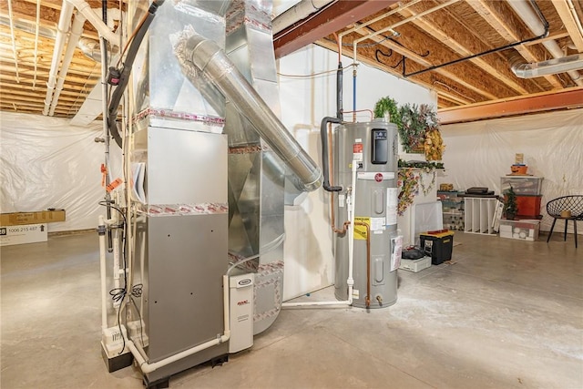 3919 N Park Way, Walworth, NY 14568 - utility room featuring hybrid water heater and heating unit