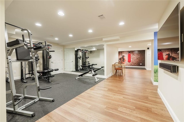 4 Crowne Pointe Dr, Penfield, NY 14526 - workout area featuring wood finished floors and recessed lighting