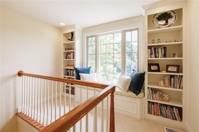 4 Crowne Pointe Dr, Penfield, NY 14526 - sitting room featuring carpet and built in features