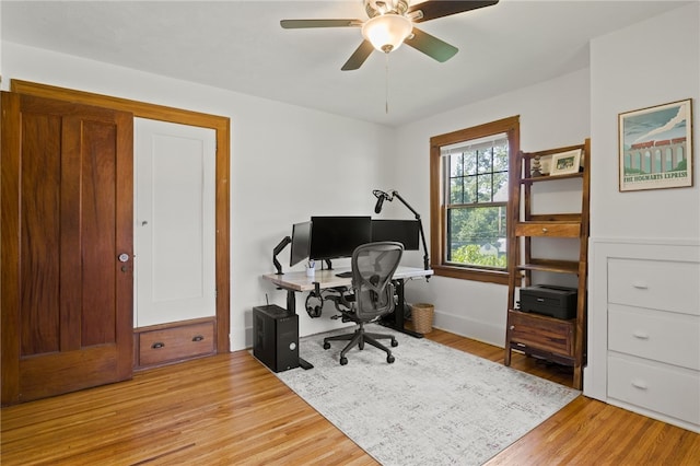 29 Stonehenge Rd, Irondequoit, NY 14609 - office featuring light wood-style floors and ceiling fan