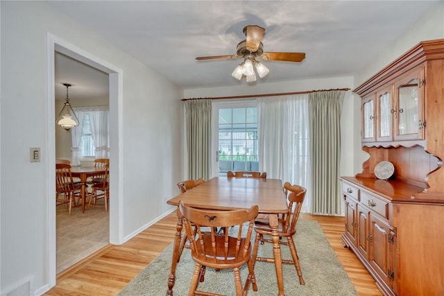 53 Eileen Dr, Greece, NY 14616 - dining space featuring plenty of natural light, light wood-style flooring, and ceiling fan