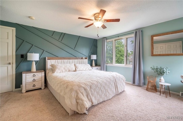 278 Shady Grove Dr, Amherst, NY 14051 - bedroom with carpet floors, a textured ceiling, and ceiling fan