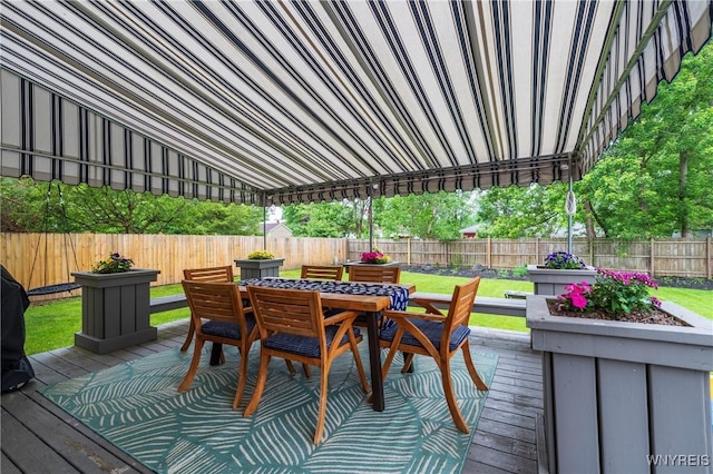 278 Shady Grove Dr, Amherst, NY 14051 - wooden deck with outdoor dining space and a fenced backyard