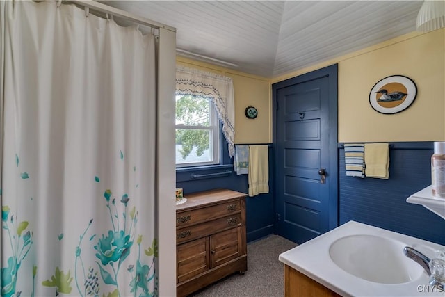 44420 Butterfield, Alexandria, NY 13607 - bathroom with vanity and a shower with shower curtain