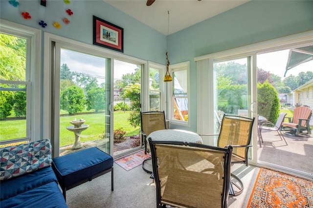 229 Angelus Dr, Irondequoit, NY 14622 - sunroom / solarium featuring ceiling fan and outdoor dining space
