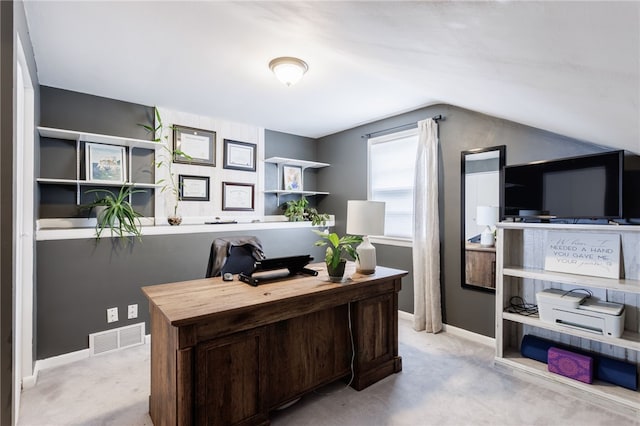 196 Saint Johns Dr, Greece, NY 14626 - carpeted home office with vaulted ceiling and baseboards