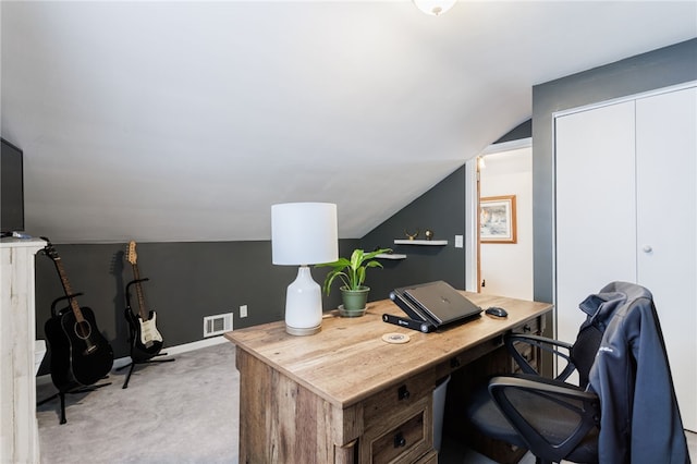 196 Saint Johns Dr, Greece, NY 14626 - office area featuring light colored carpet and lofted ceiling