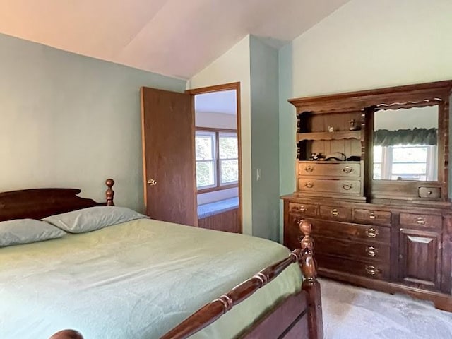 22869AND22871 State Highway 23, Harpersfield, NY 13786 - bedroom with lofted ceiling and light carpet