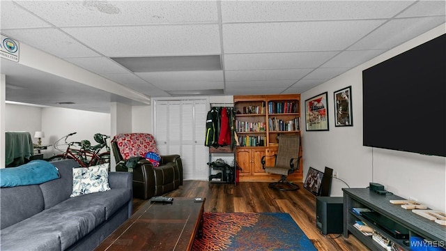 131 Daven Dr, Amherst, NY 14068 - living area featuring wood finished floors and a paneled ceiling