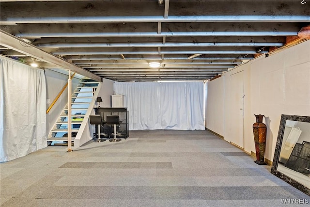 47 Waverly Ave, Tonawanda, NY 14217 - basement featuring carpet floors and stairs