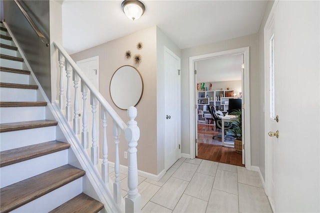 346 Willowood Dr, Greece, NY 14612 - entrance foyer featuring stairway and baseboards
