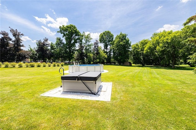 346 Willowood Dr, Greece, NY 14612 - view of green lawn with a pool