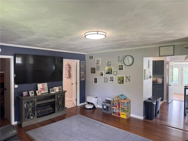 504 Whites Hill Rd, Guilford, NY 13780 - living area with dark wood finished floors and ornamental molding
