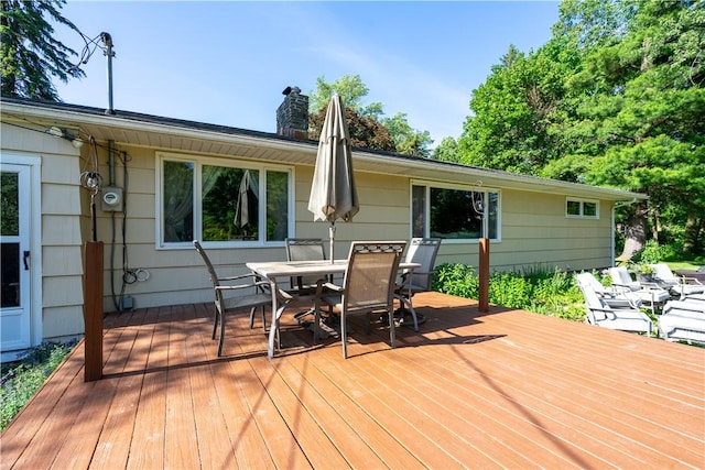 22 Virginia Ln, Chili, NY 14624 - wooden terrace featuring outdoor dining area