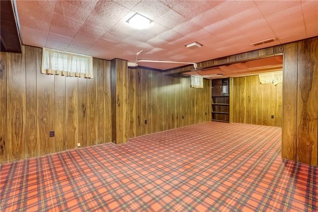 36 Oakmount Dr, Irondequoit, NY 14617 - below grade area featuring carpet and wood walls