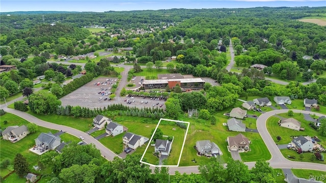 117 Shaker Hts, Camillus, NY 13031 - aerial view of property's location with property parcel outlined and a forest
