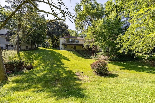 500 Pine Grove Ave, Irondequoit, NY 14617 - view of grassy yard with a wooden deck