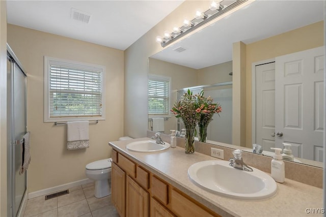 5269 Medasano Cir, Clay, NY 13041 - full bathroom featuring a shower stall, double vanity, and tile patterned flooring